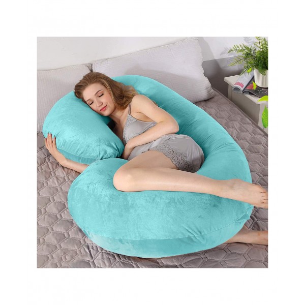 Ultra Soft C Shaped Pregnancy Pillow - Red L 121.9 X B 68.6 X H 17.8 Cm, Support Body Pillow For Pregnant Women With Zippered Cover Premium
