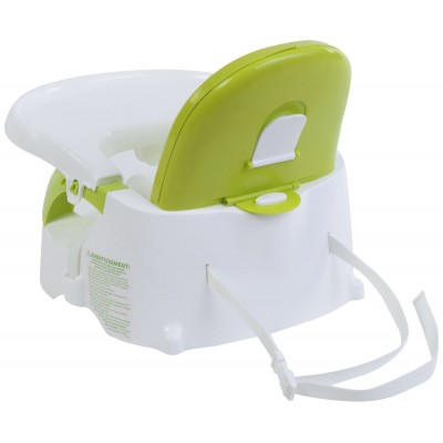 Fisher Price Quick Clean Portable Booster Seat - Green 45 x 33 x 35 cm, Two height adjustments, two tray positions, and the tray removes for use at the table