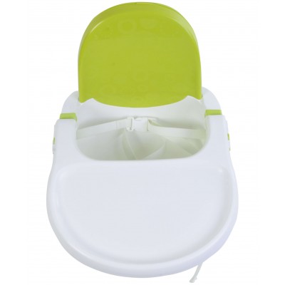 Fisher Price Quick Clean Portable Booster Seat - Green 45 x 33 x 35 cm, Two height adjustments, two tray positions, and the tray removes for use at the table