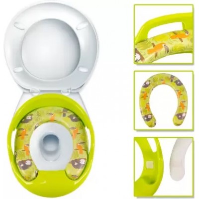 baby world Soft Cushion Baby Potty seat with Handle and Back support for Toddlers,Compatible with Western Toilet Seat Potty Seat Potty Seat