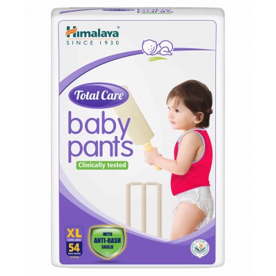 Himalaya Herbal Total Care Baby Pants Style Diapers Extra Large - 54 Pieces 12to 17 kg, 18 to 24 Months, With anti rash shield rapid absorption, leakproof, silky soft inner layer & wetness indicator