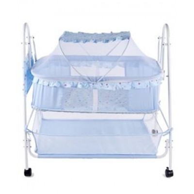 Baby World Cradle With Mosquito Net - Sky Blue