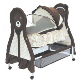 Baby World Fancy Cradle With Mosquito Net Brown