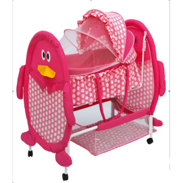 Baby World Fancy Cradle With Mosquito  Net  Red