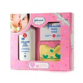Johnson's baby Care Collection With Organic Cotton Bib - 3 Gift Items