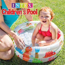 Intex Children's Pool Dinosaur 3 Ring Baby Pool