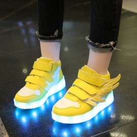 Fashion Wing LED Lights Up Shoes Remote Control Flashing Sneakers For Kids Girls Boys