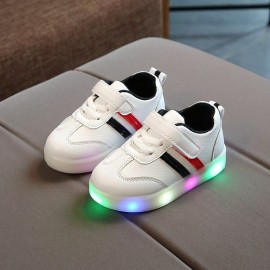 Children Led Shoes Boys Girls Toddler Baby Glowing Sneakers Light Up Luminous black