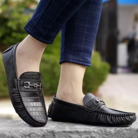 Stylish Casual Faux Leather Driving and Loafers Shoes New Arrivals Loafers For Men  (Black)