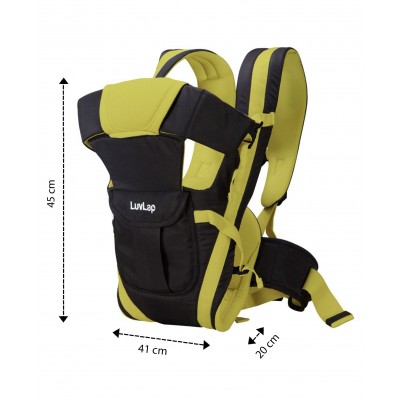 LuvLap Elegant Baby Carrier - grn  0 to 18 Months, 20 x 41 x 45 cm, Carrying capacity 15 kg, removable and adjustable board support with air holes for baby's head and back