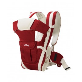 LuvLap Elegant Baby Carrier - Red  0 to 18 Months, 20 x 41 x 45 cm, Carrying capacity 15 kg, removable and adjustable board support with air holes for baby's head and back