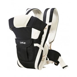 LuvLap Elegant Baby Carrier - Black  0 to 18 Months, 20 x 41 x 45 cm, Carrying capacity 15 kg, removable and adjustable board support with air holes for baby's head and back