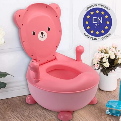 LuvLap Ted Club Baby Potty Training Seat with Lid, Potty Pot, Potty seat for 1 + Year Child, Potty Trainer with Detachable Potty Bowl & Handles, Suitable for Potty Training of Boys & Girls (Pink)
