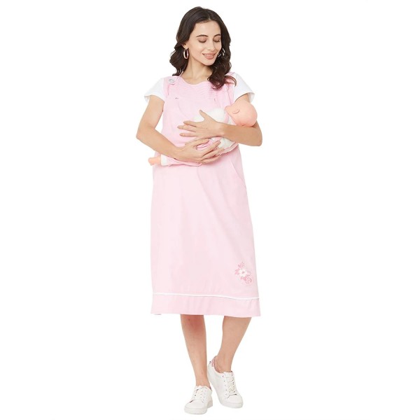 Moms n Mom Women's Midi Maternity Dress