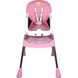 Grand Sporty High Chair with 5 Point Safety Harness | Removable Food Tray, Adjustable Height & Foot Rest pink