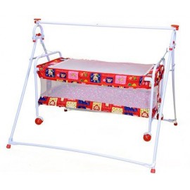 Mothertouch Bear Print Baby Cradle Cum Bassinet (RED)