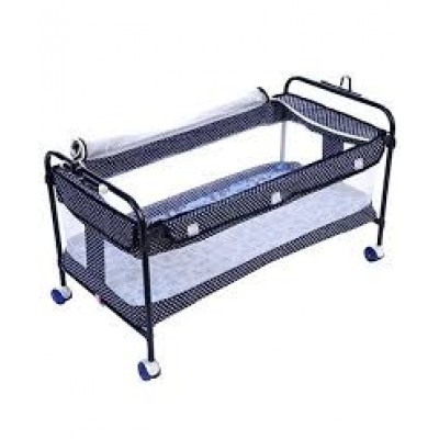 Mothertouch High Compact Cradle Cum Bassinet Polka Dots Navy Blue