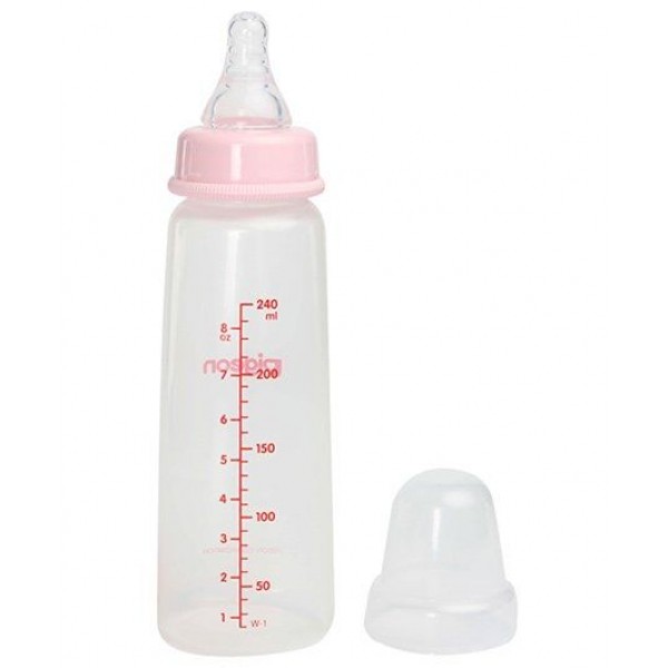 Pigeon Slim Neck BPA Free Plastic Feeding Bottle Pink 240 ML