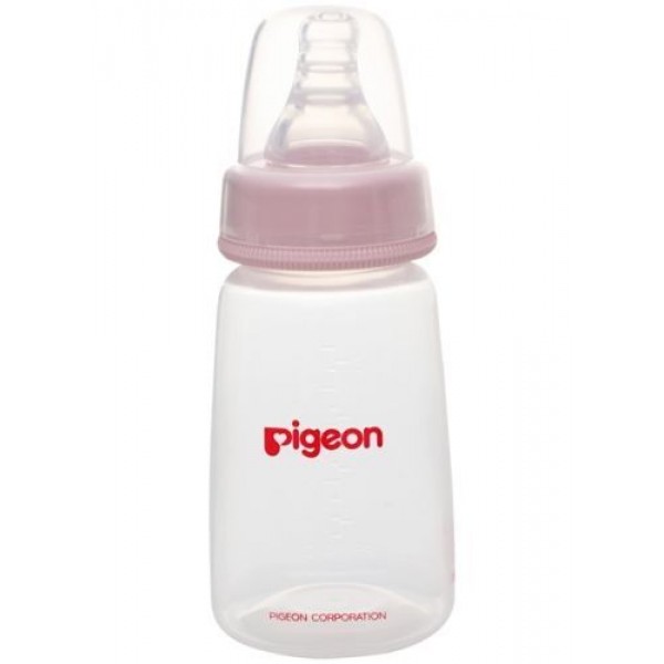 Pigeon Peristaltic Nipple Plastic Feeding Standard Neck Bottle Pink - 120 ml