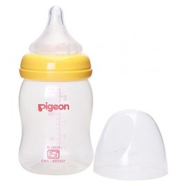 Pigeon Peristaltic Plus Plastic Wide Neck Feeding Bottle Yellow - 160 ml