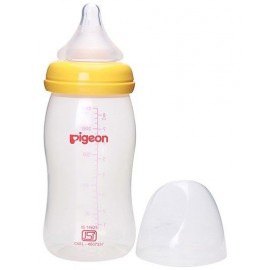 Pigeon Peristaltic Plus Plastic Wide Neck Feeding Bottle Yellow - 240 ml