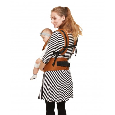 R for Rabbit Upsy Daisy Smart Hip Seat Baby Carrier - Brown Cream 6 to 24 Months, 41 x 35 x 77 cm, Carrying Capacity 15 kg, easy to use, fits parents perfectly and securely with only a few adjustments