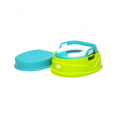 R for Rabbit Ding Dong 4 in 1 Convertible Potty Seat - Yellow Blue 18 Months+, L 39 x W 37 x H 17 cm, Carrying capacity 20 kg, light weight potty seat with comfortable seat and a lid