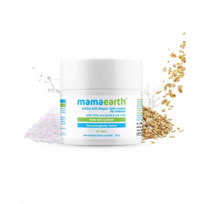 Mama Earth Milky Soft Diaper Rash Cream for Babies 50g 0 Years +, Gentle on your little one's skin and prevents rashes and irritation that a wet diaper can cause