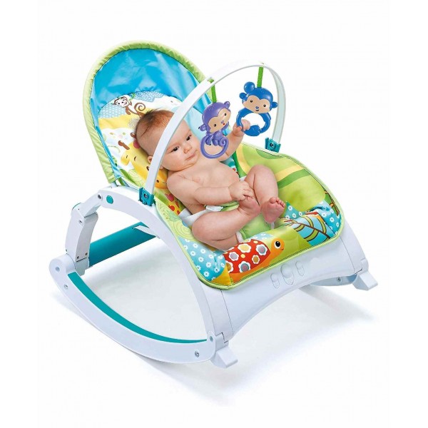 bws toddler rocker 0 to 3 Years, L 62 × B 44 × H 13 cm, Carrying Capacity 18 kg, Aerodynamically designed different reclining positions for comfort of the baby