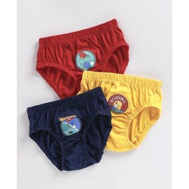 Simply Briefs Pack of 3 - Red Yellow Dark Blue