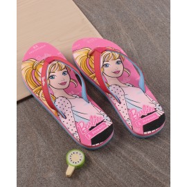 Flip Flops Barbie Print - Pink Brand Size 34, Toe to Heel 23 cm, 10 to 11 Years, Comfortable and snug foot