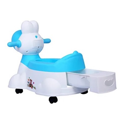 st Step Musical BabyToilet/Potty Trainer/Seat With Removable Tray, Wheels & Closing Lid (blue)