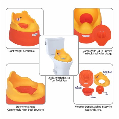 1st Step Adaptable Baby Potty Seat/Potty Trainer Set (Orange)