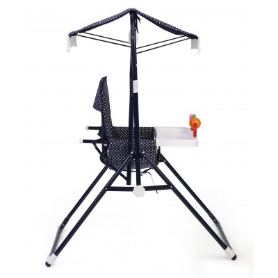 Mothertouch Garden Swing polka dot  - 0 to 15 Months, 80 x 55 x 106.5 cm, Carrying capacity 13 kg, garden swing with removable canopy and feeding tray