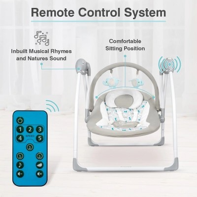 Snicker The Automatic Baby Swing with Hanging Toys and Remote Control SKU SWSNB01