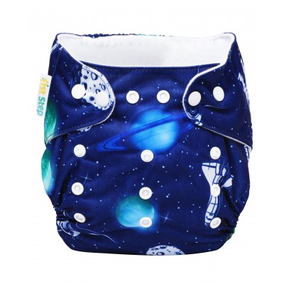 1st Step Adjustable Reusable Diaper With Diaper Liner Saturn Print - Blue 0 to 24 Months, The material is soft on the baby's skin and does not cause irritation or diaper rashes