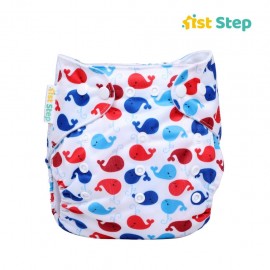 1st Step Adjustable Reusable Diaper With Diaper Liner fish print 