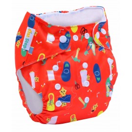 1st Step Size Freesize Adjustable, Washable and Reusable Diaper with Diaper Liner (Orange)