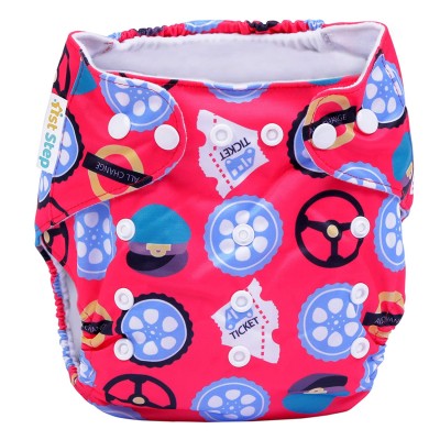 1st Step Size Freesize Adjustable, Washable and Reusable Diaper with Diaper Liner (Wheels)