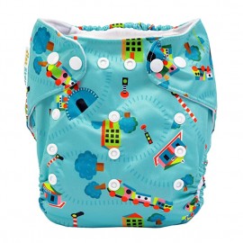 1st Step Size Freesize Adjustable, Washable and Reusable Diaper with Diaper Liner (Green)