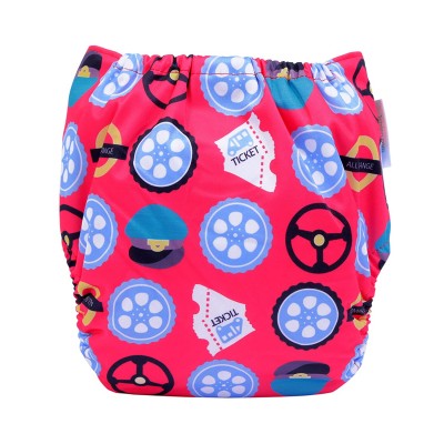 1st Step Size Freesize Adjustable, Washable and Reusable Diaper with Diaper Liner (Wheels)