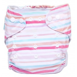 1st Step Size Freesize Adjustable, Washable And Reusable Diaper With Diaper Liner (Lines)