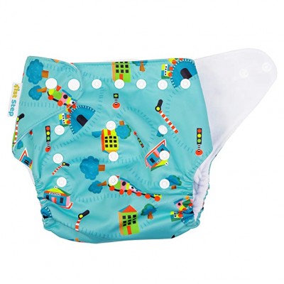 1st Step Size Freesize Adjustable, Washable and Reusable Diaper with Diaper Liner (Green)