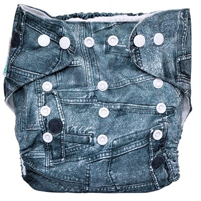 1st Step Size Freesize Adjustable, Washable And Reusable Diaper With Diaper Liner (Dark Denim)