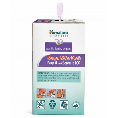 Himalaya Gentle Baby Wipes Pack of 4 - 72 Pieces Each