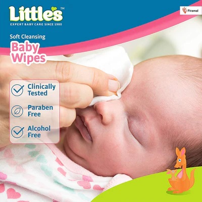 Littles Soft Cleansing Baby Wipes 150 mm x 200 mm Pack Of 80